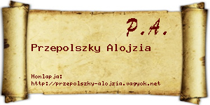 Przepolszky Alojzia névjegykártya